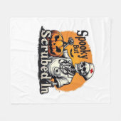 ハロウィーンナースデザインオーバーサイズTシャツ フリースブランケット (正面(横))