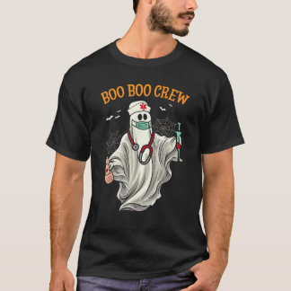 ハロウィーンナースブクルーフおもしろいェスワーカー幽霊 Tシャツ