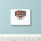 ハロウィーンナース怖いコケクラシックットボウTシャツ キャンバスプリント (インサイチュ (ウッドフロア))