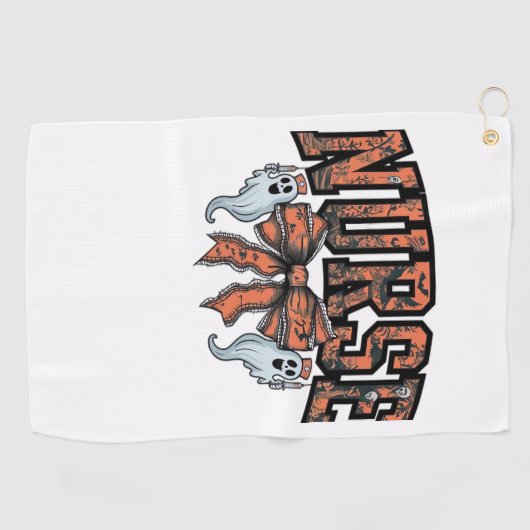 ハロウィーンナース怖いコケクラシックットボウTシャツ ゴルフタオル (横)