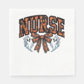 ハロウィーンナース怖いコケクラシックットボウTシャツ スタンダードランチョンナプキン (正面)