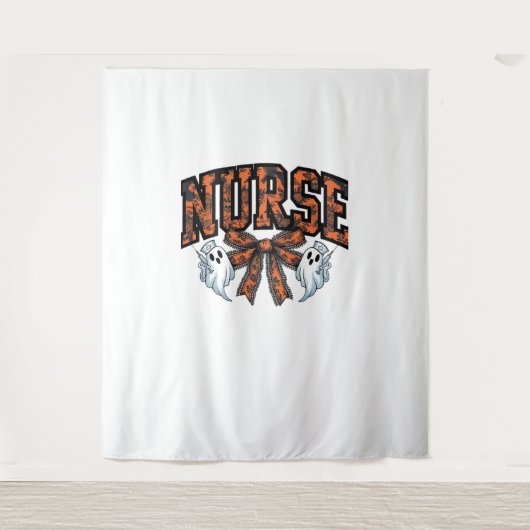 ハロウィーンナース怖いコケクラシックットボウTシャツ タペストリー (正面)