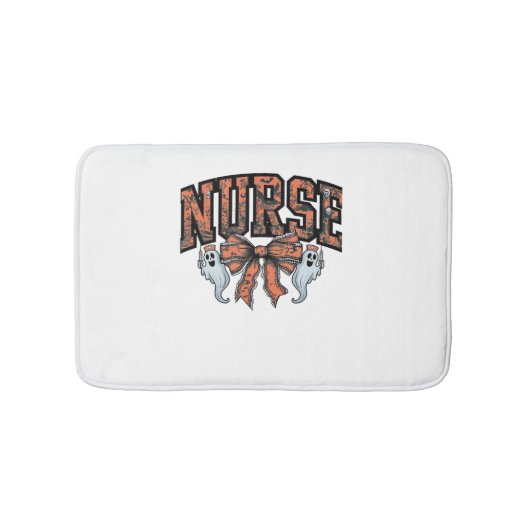ハロウィーンナース怖いコケクラシックットボウTシャツ バスマット (正面)