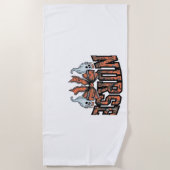 ハロウィーンナース怖いコケクラシックットボウTシャツ ビーチタオル (正面)