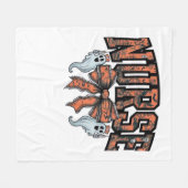 ハロウィーンナース怖いコケクラシックットボウTシャツ フリースブランケット (正面(横))