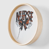 ハロウィーンナース怖いコケクラシックットボウTシャツ 壁時計 (傾斜)