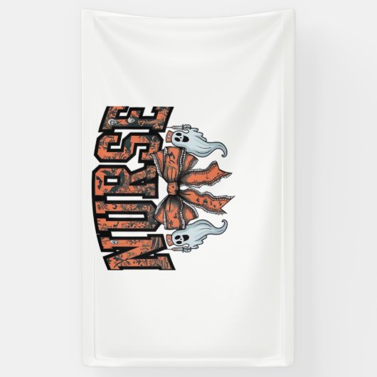 ハロウィーンナース怖いコケクラシックットボウTシャツ 横断幕 (縦)