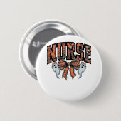 ハロウィーンナース怖いコケクラシックットボウTシャツ 缶バッジ (正面&裏面)