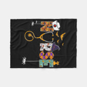 ハロウィーンナース看護かわいい健康労働者ハロー フリースブランケット (正面(横))