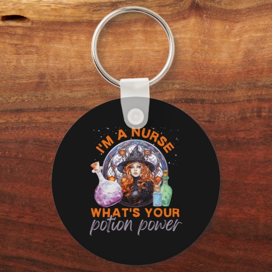 ハロウィーンナース私はナースあなたのポションポウは何 キーホルダー (正面)
