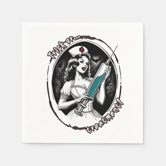 ハロウィーンナース スタンダードカクテルナプキン (正面)