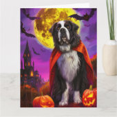 ハロウィーンニューファンドランドヴァンパイアパンプキンズ怖 カード (正面)