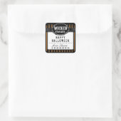 ハロウィーンニワイドトリートオレンジ&ブラックストライプの スクエアシール (バッグ)