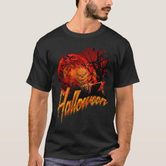 ハロウィーンニングスケルトンパンプキン Tシャツ