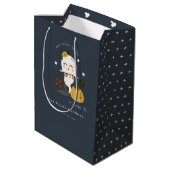 ハロウィーンネイビー幽霊リトルブニーエイジ誕生日 ミディアムペーパーバッグ (裏面アングル)