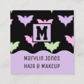 ハロウィーンネオンこうもり スクエア名刺 (正面)