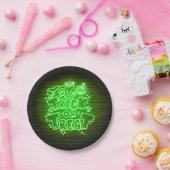 ハロウィーンネオングロールックグリーントリックトリートパーティー ペーパープレート (パーティー)