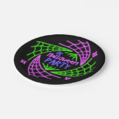 ハロウィーンネオングロールックスパイダーウェブパーティー7" ペーパープレート (アングル)