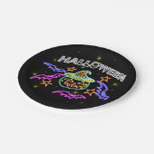ハロウィーンネオンルックカボキンハットこうもりパーティー7" ペーパープレート (アングル)