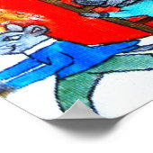 ハロウィーンネズミがカボチャを掃除する ポスター (角)