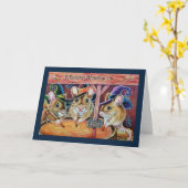 ハロウィーンネズミブルーイングカボプキンエール水彩アート カード (黄色い花)