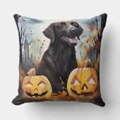 ハロウィーンノバスコシアとカボチャ怖い クッション (正面)