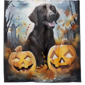 ハロウィーンノバスコシアとカボチャ怖い シャワーカーテン (正面)