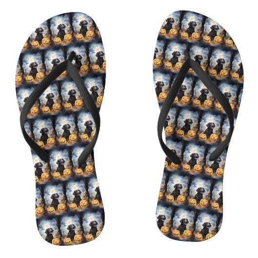 ハロウィーンノバスコシアとカボチャ怖い ビーチサンダル (ソール)