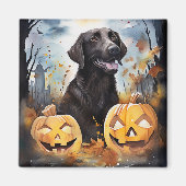 ハロウィーンノバスコシアとカボチャ怖い マグネット (正面)