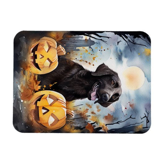 ハロウィーンノバスコシアとカボチャ怖い マグネット (横)