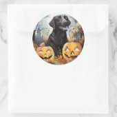ハロウィーンノバスコシアとカボチャ怖い ラウンドシール (バッグ)
