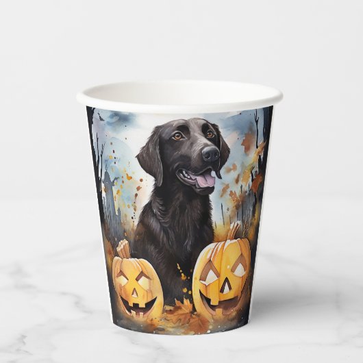 ハロウィーンノバスコシアとカボチャ怖い 紙コップ (正面)