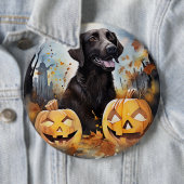 ハロウィーンノバスコシアとカボチャ怖い 缶バッジ (インサイチュ)