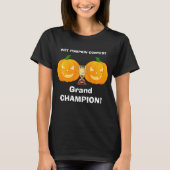 ハロウィーンノベルティスポーツウェットカボチャ競技チャンプ Tシャツ (正面)