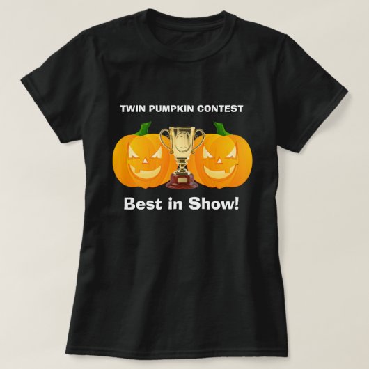 ハロウィーンノベルティスポーツツインかぼちゃコンセプトチャンプ Tシャツ (デザイン正面)