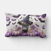 ハロウィーンハイランドカウウィッチパープルカボチャ ランバークッション (裏面)