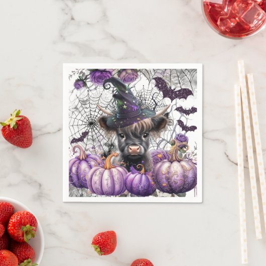 ハロウィーンハイランドコーウ紙ナプキンス スタンダードカクテルナプキン (インサイチュ)
