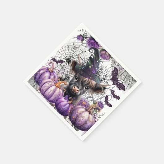 ハロウィーンハイランドコーウ紙ナプキンス スタンダードカクテルナプキン (角)