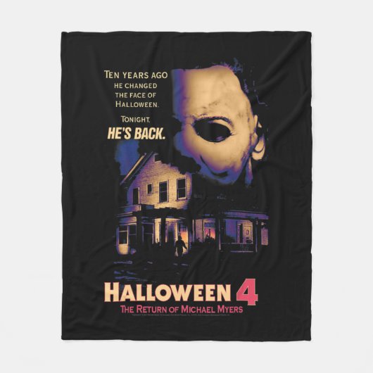 ハロウィーンハウスアンドマスク フリースブランケット (正面)