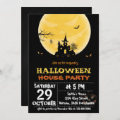 ハロウィーンハウスパーティの招待状 招待状 (正面/裏面)