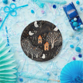 ハロウィーンハウス幽霊フォレスト ペーパープレート (パーティー)