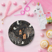 ハロウィーンハウス幽霊フォレスト ペーパープレート (パーティー)