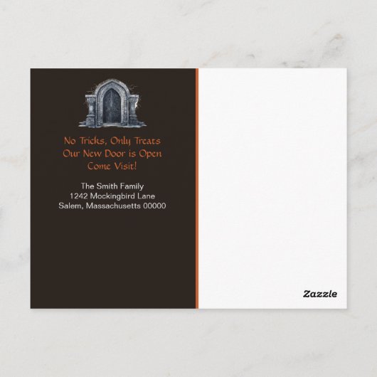 ハロウィーンハウス新しいアドレスの移動発表 ポストカード (裏面)