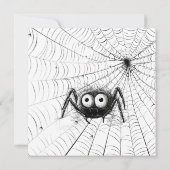 ハロウィーンハットブーツスパイダーアンドシャンパンボトル 招待状 (裏面)