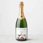 ハロウィーンハッピーアワーカボンプキンカクテルベビーシャワー スパークリングワインラベル (正面)