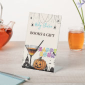 ハロウィーンハッピーアワーカボンプキンカクテルベビーシャワー 台座サイン (インサイチュ)