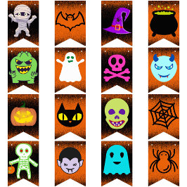 ハロウィーンハッピーハローウィンパーティー不気味おもしろいかわいい16 バンティングフラッグ