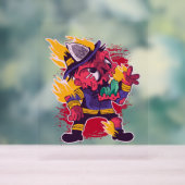 ハロウィーンハッピーハローウィン消防服 アクリルサイン (ニュートラル)