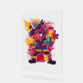 ハロウィーンハッピーハローウィン消防服 アクリルサイン (傾斜)