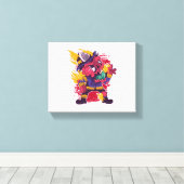 ハロウィーンハッピーハローウィン消防服 キャンバスプリント (インサイチュ (ウッドフロア))